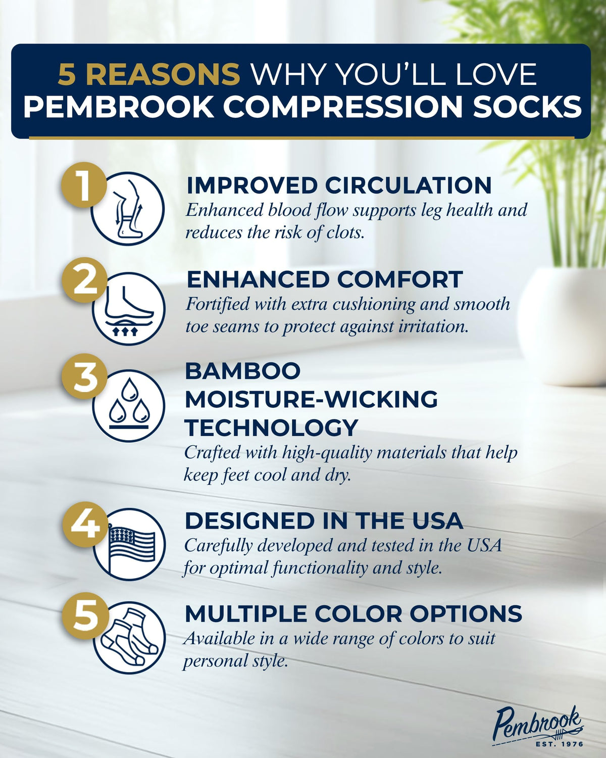 Bamboo Viscose 3 Pairs 8-15 mmhg Knee High Compression Socks Q185