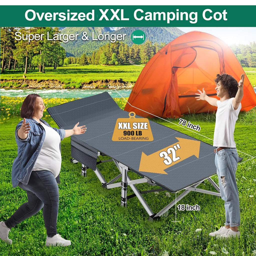 Folding Double Layer Oxford Camping Cot E8378