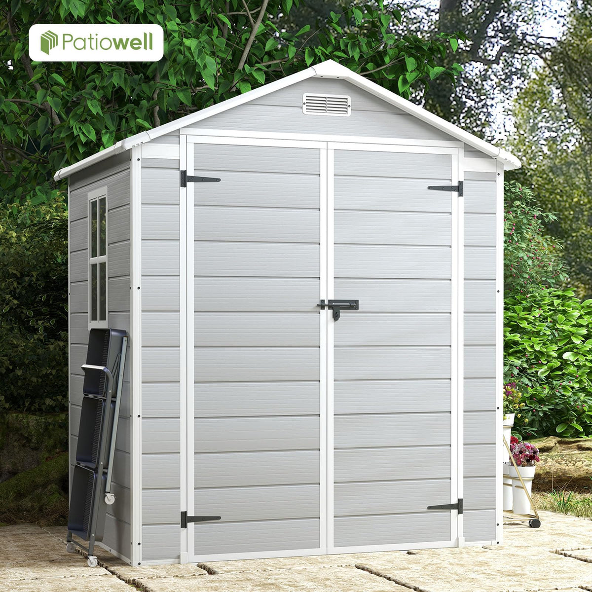 6x4 FT Resin Outdoor Storage Shed with Floor O2492