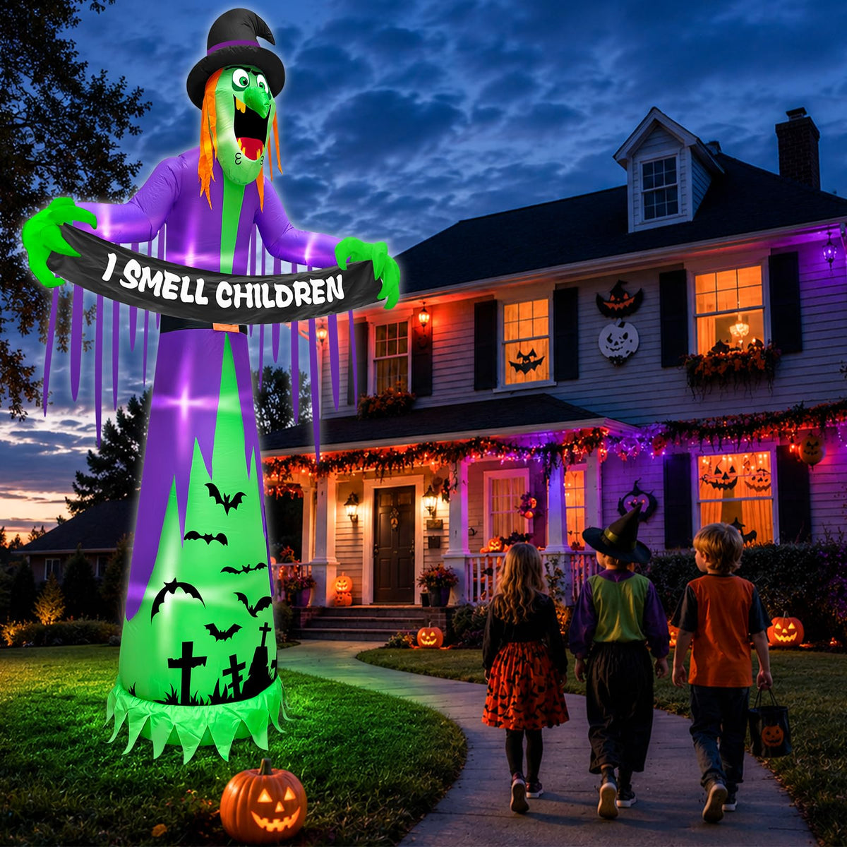 12FT Halloween Inflatables Witch Decorations L146564