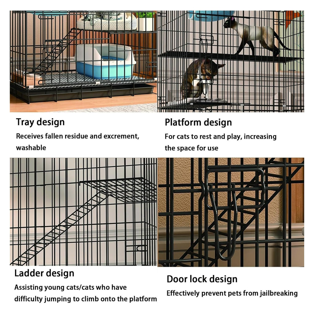 4-Tier Cat Cage with Wheels V315