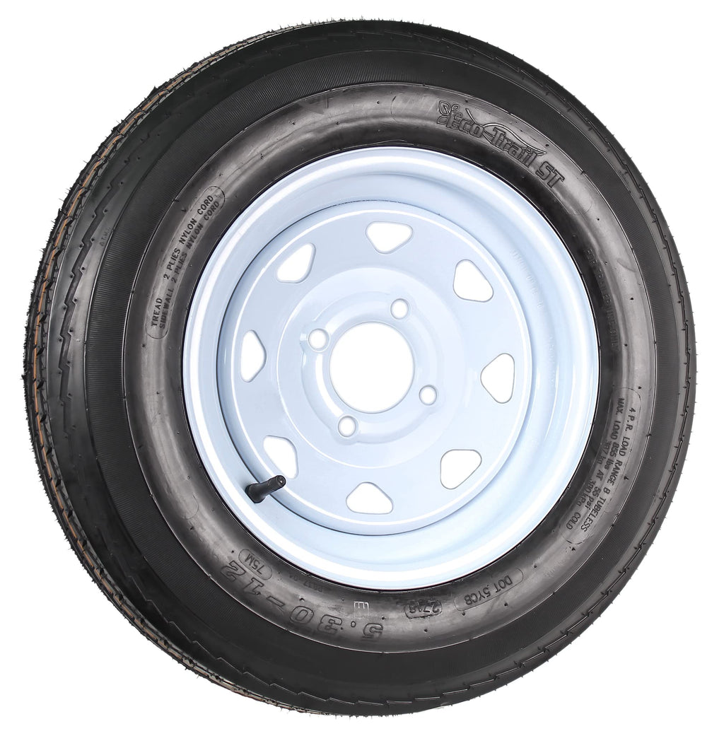 2-Pack Trailer Tire Rim Assembly 12 Inch 4 Lug W151