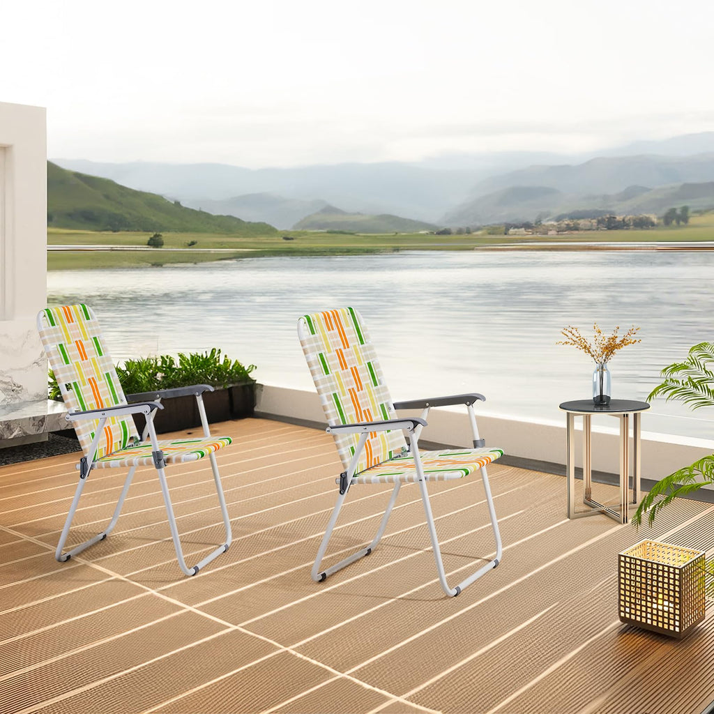 Webbed Lawn Chairs Set of 2 Lightweight G87586