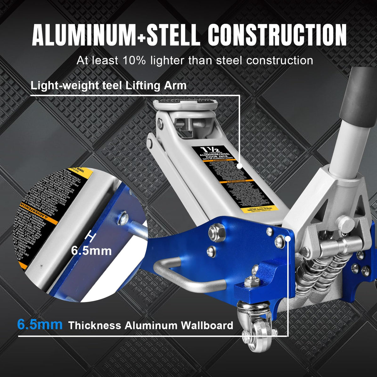 Blue 1.5 Ton Low Profile Aluminum Steel Racing Floor Jack R59263