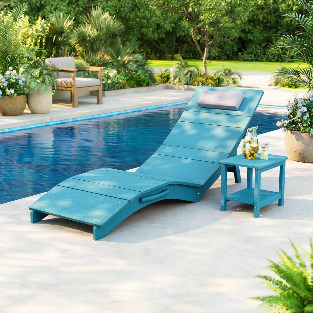 Turquoise Rectangular Outdoor Side Table Q407