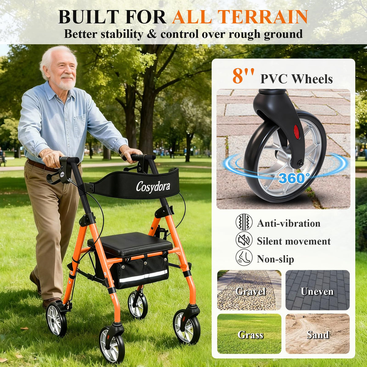 Ultra Lightweight Rollator Walker with Seat O464