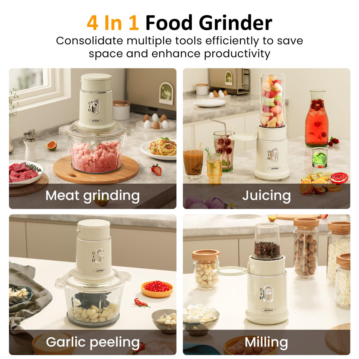 4-in-1 Electric Food Chopper & Small Food Processor S995320