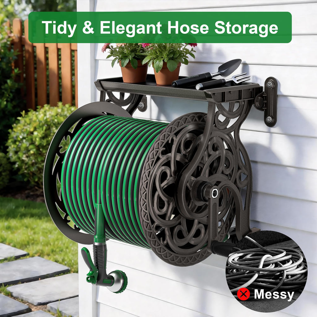 Wall Mount Metal Garden Hose Reel I1250