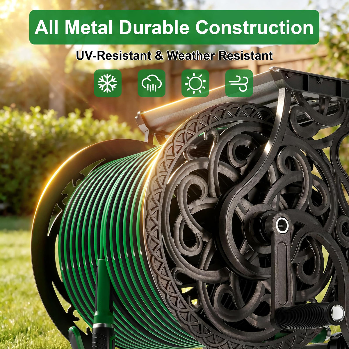 Wall Mount Metal Garden Hose Reel I1250