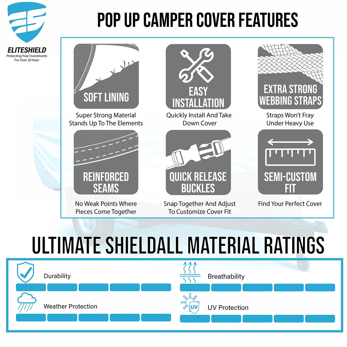 14-16ft Pop Up Camper Cover U19609