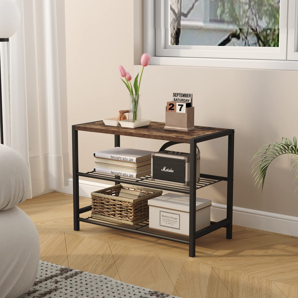 3-Tier Narrow Shoe Rack with Metal Shelves C520506