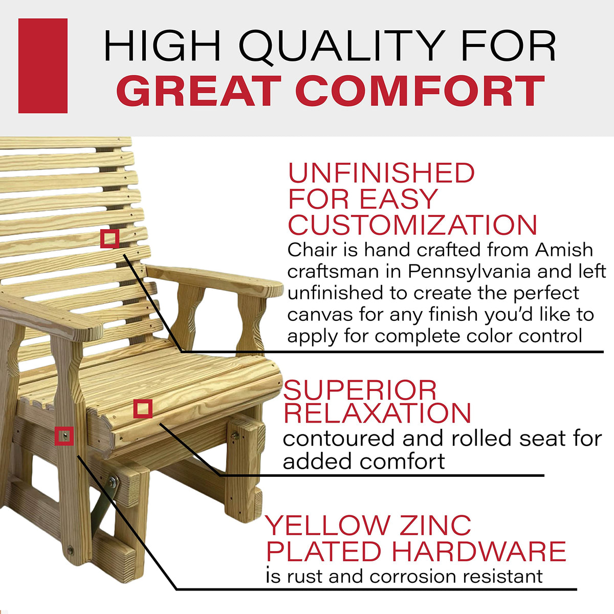 Treated Pine Glider Chair J9806