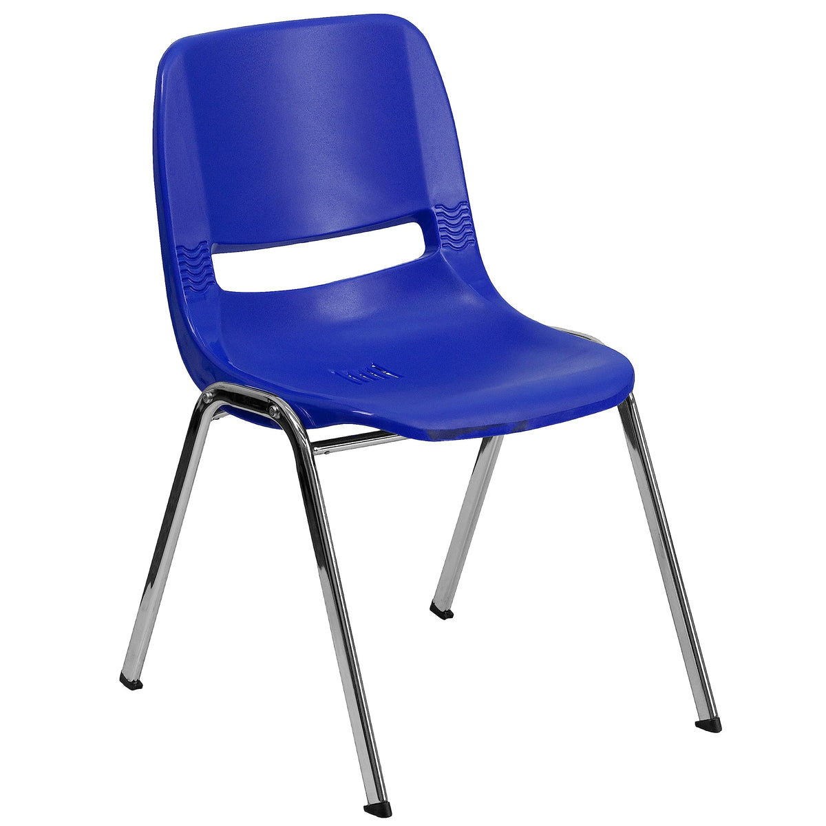 Navy Ergonomic Shell Stack Chair with Chrome Frame A632