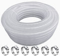 1" OD 100Ft Braided Clear PVC Vinyl Tubing N251