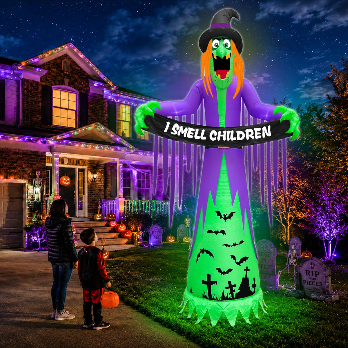 12FT Halloween Inflatables Witch Decorations L146564
