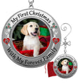 Dog Photo Ornament with Red Heart, 3 Inch B4837