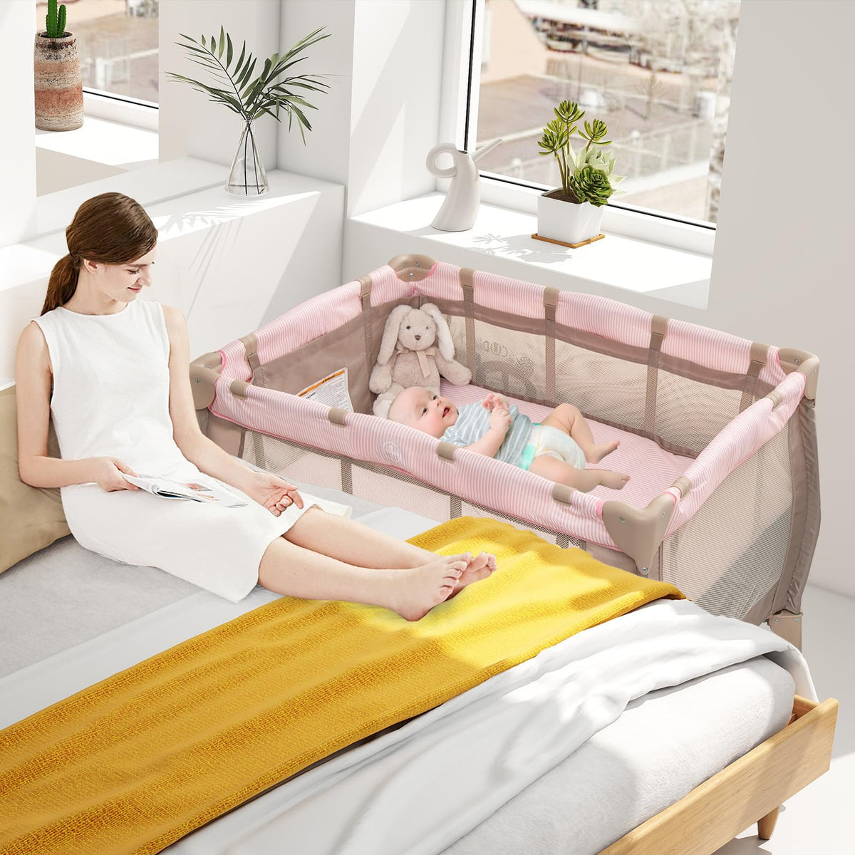 3 in 1 Portable Baby Playard with Bassinet and Changing Table C1635