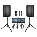 2400W Bluetooth PA Speaker System with Powered Mixer and Passive Speakers N9646