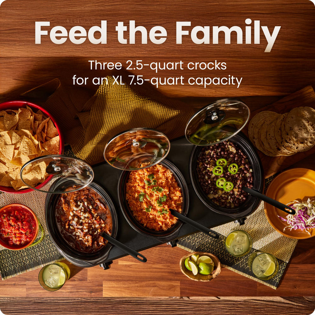 Triple Slow Cooker with 2.5 Qt Ceramic Crocks S83378