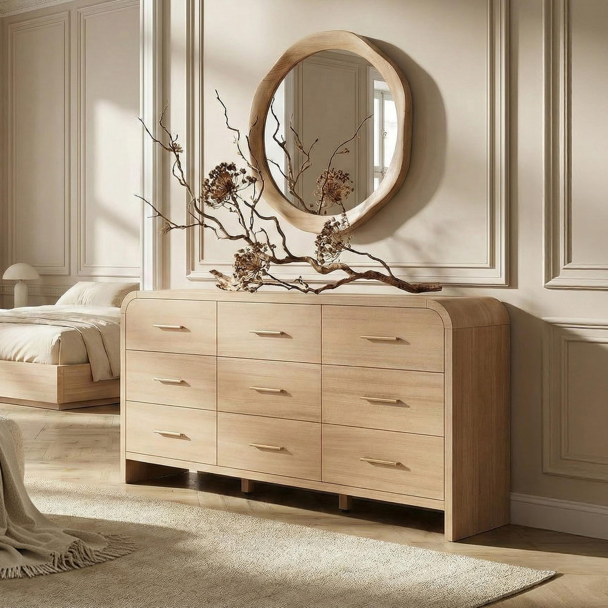 Gray Oak 9 Drawer Dresser T756178
