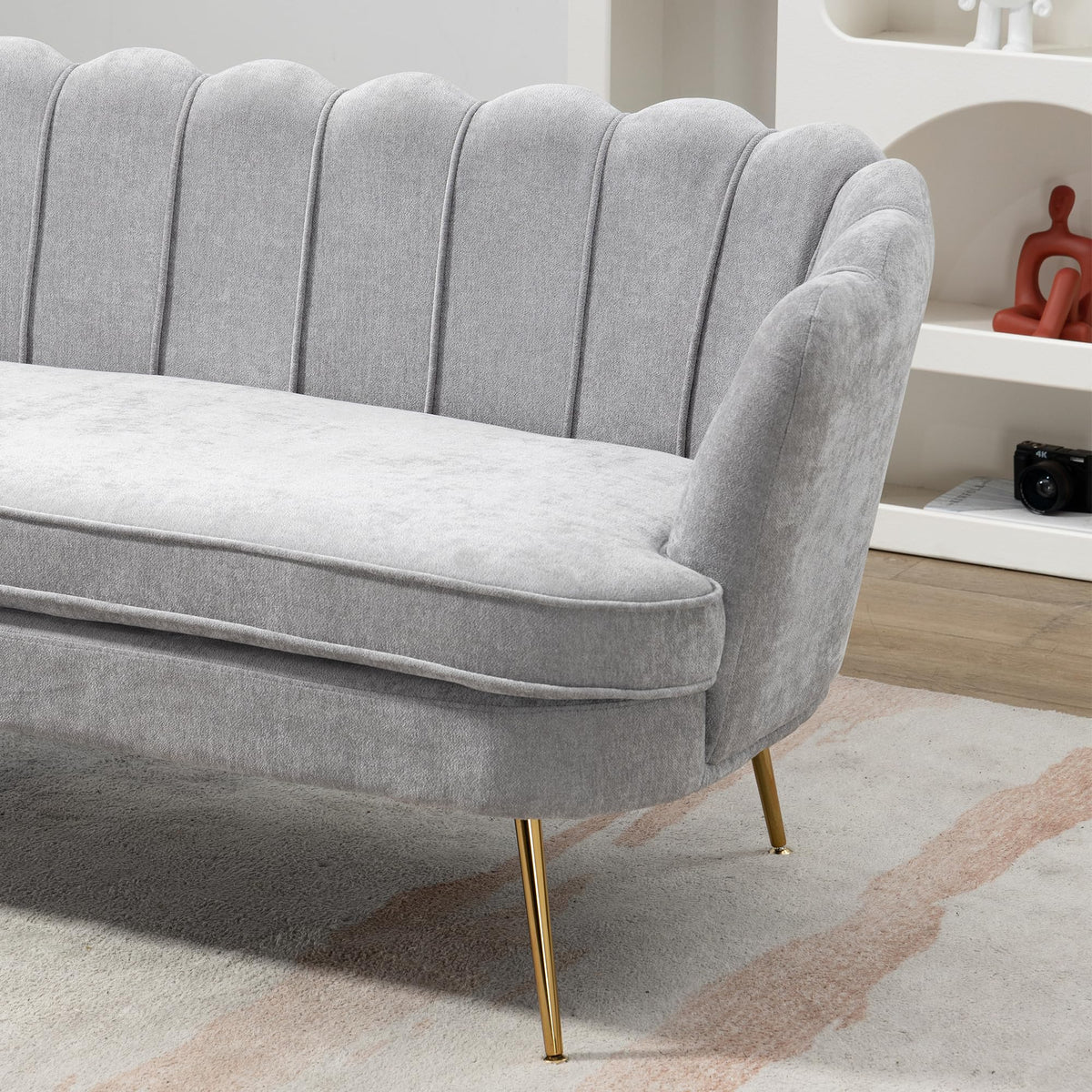 Light Gray Small Loveseat Sofa I203