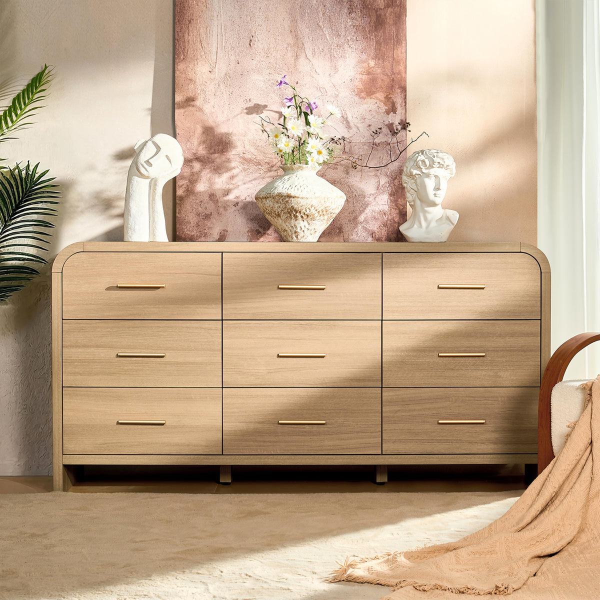 Gray Oak 9 Drawer Dresser T756178