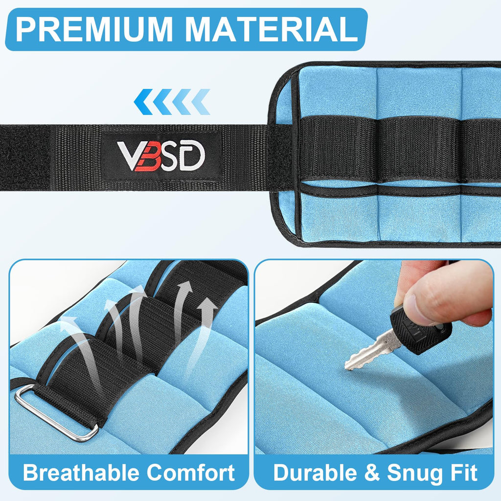 Adjustable Ankle Weights 10lb 1 Pair Blue W1853