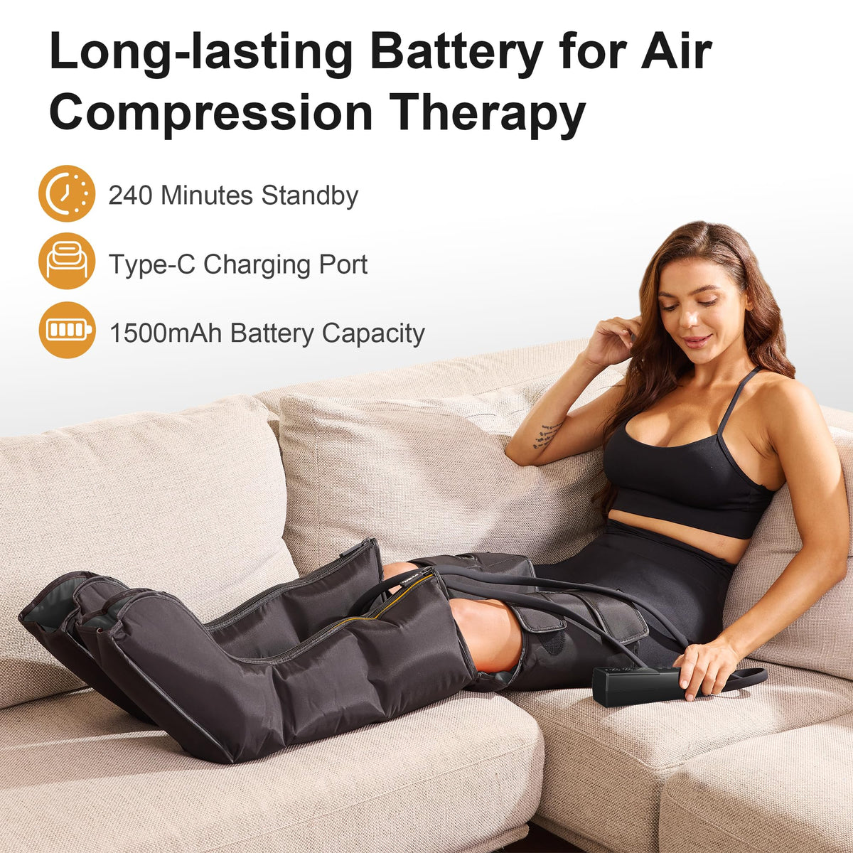 Cordless Rechargeable Leg Air Compression Massager F14662