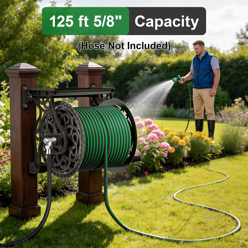 Wall Mount Metal Garden Hose Reel I1250