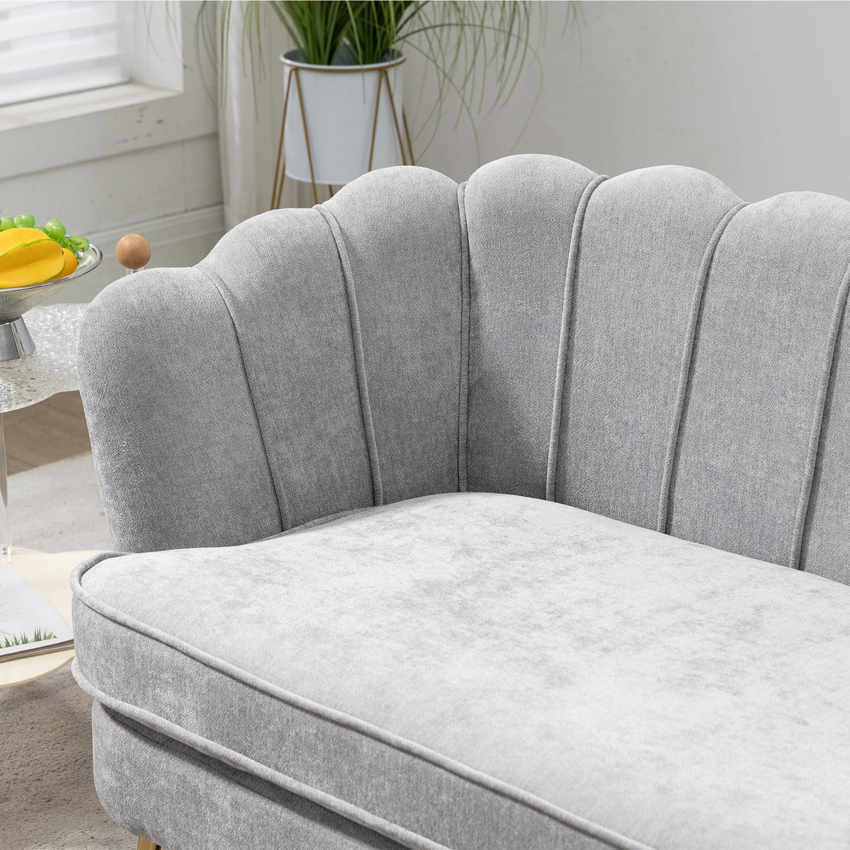 Light Gray Small Loveseat Sofa I203