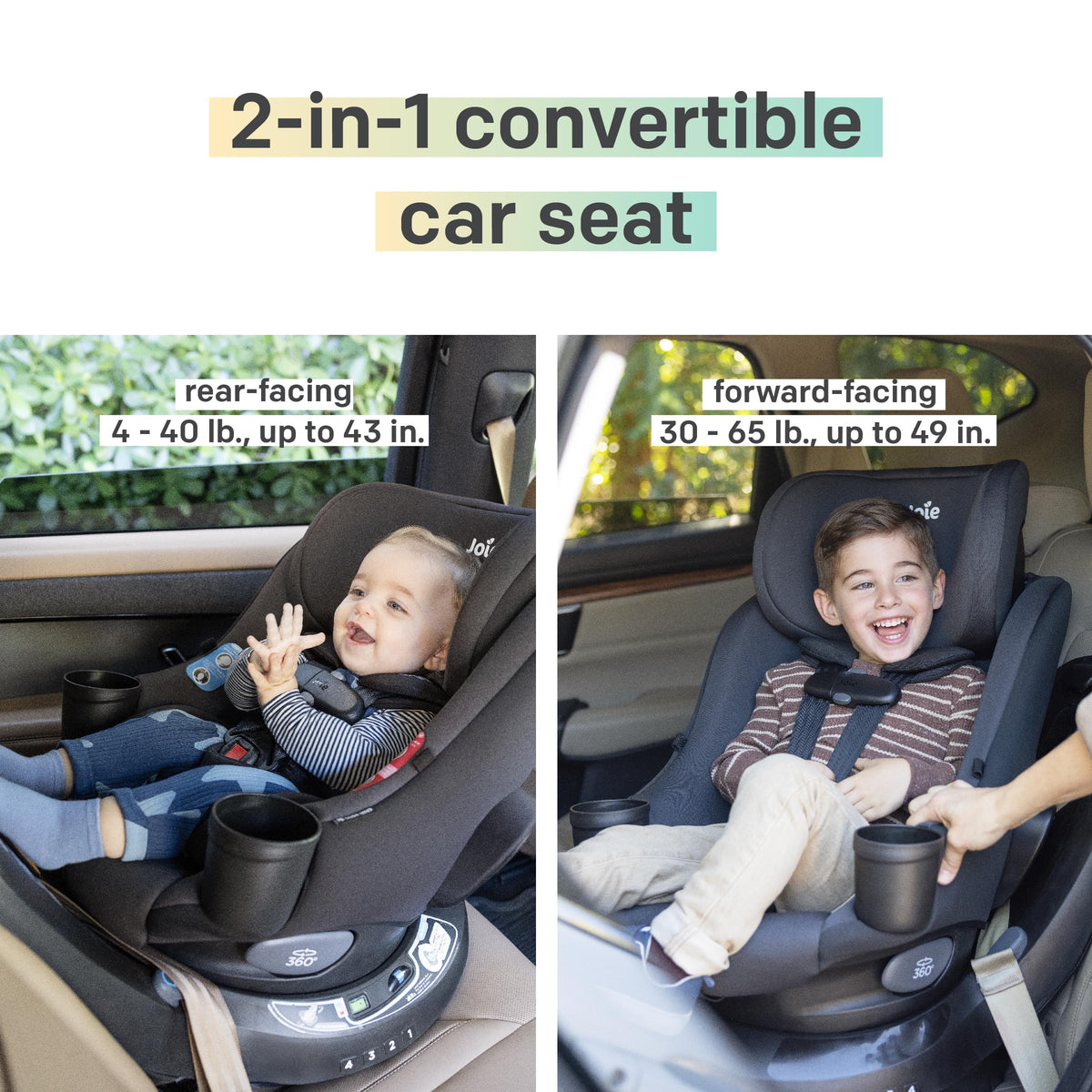2-in-1 Rotating Convertible Car Seat B194
