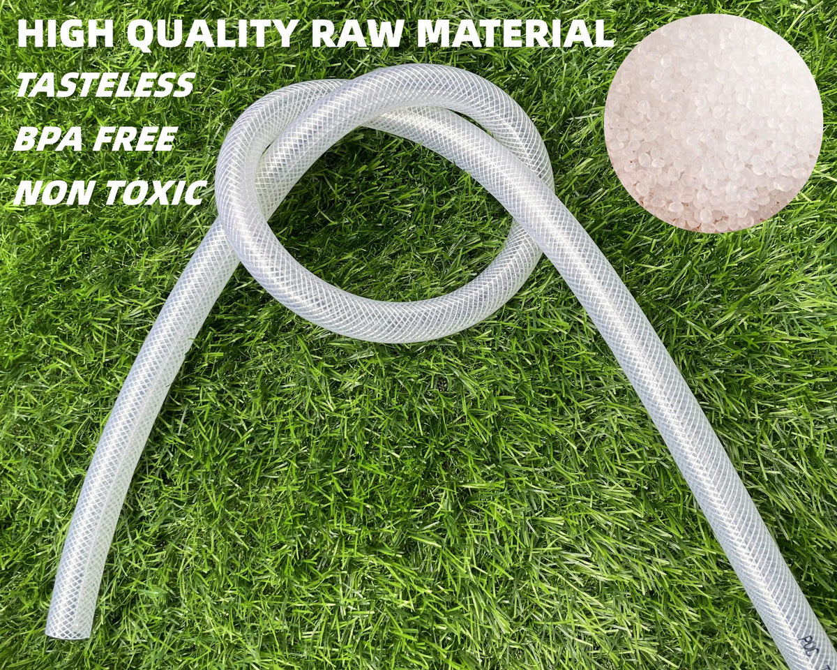 1" OD 100Ft Braided Clear PVC Vinyl Tubing N251