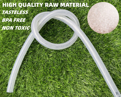 1" OD 100Ft Braided Clear PVC Vinyl Tubing N251